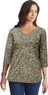 Jessica London Stretch Cotton V-Neck Tee