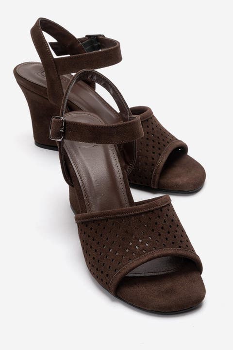 Hervon Block Heel Ankle Strap Sandal