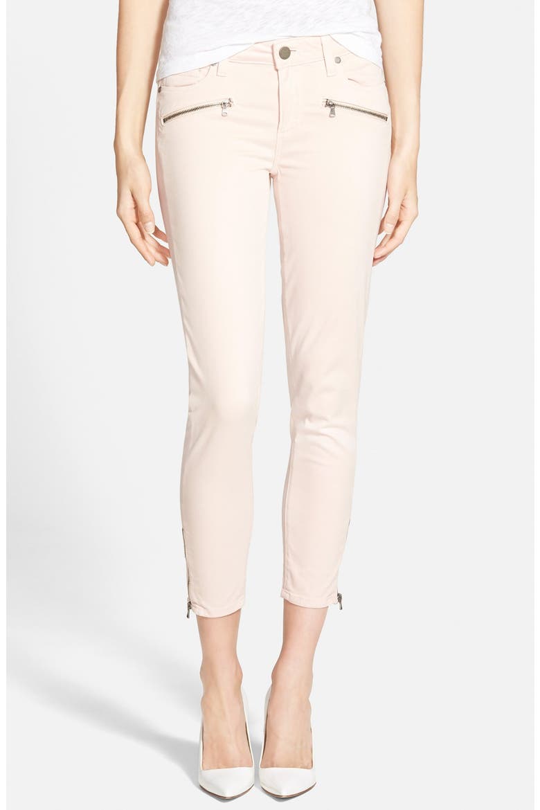 Denim 'Jane' Exposed Zipper Crop Jeans, Main, color, TRUE BLUSH