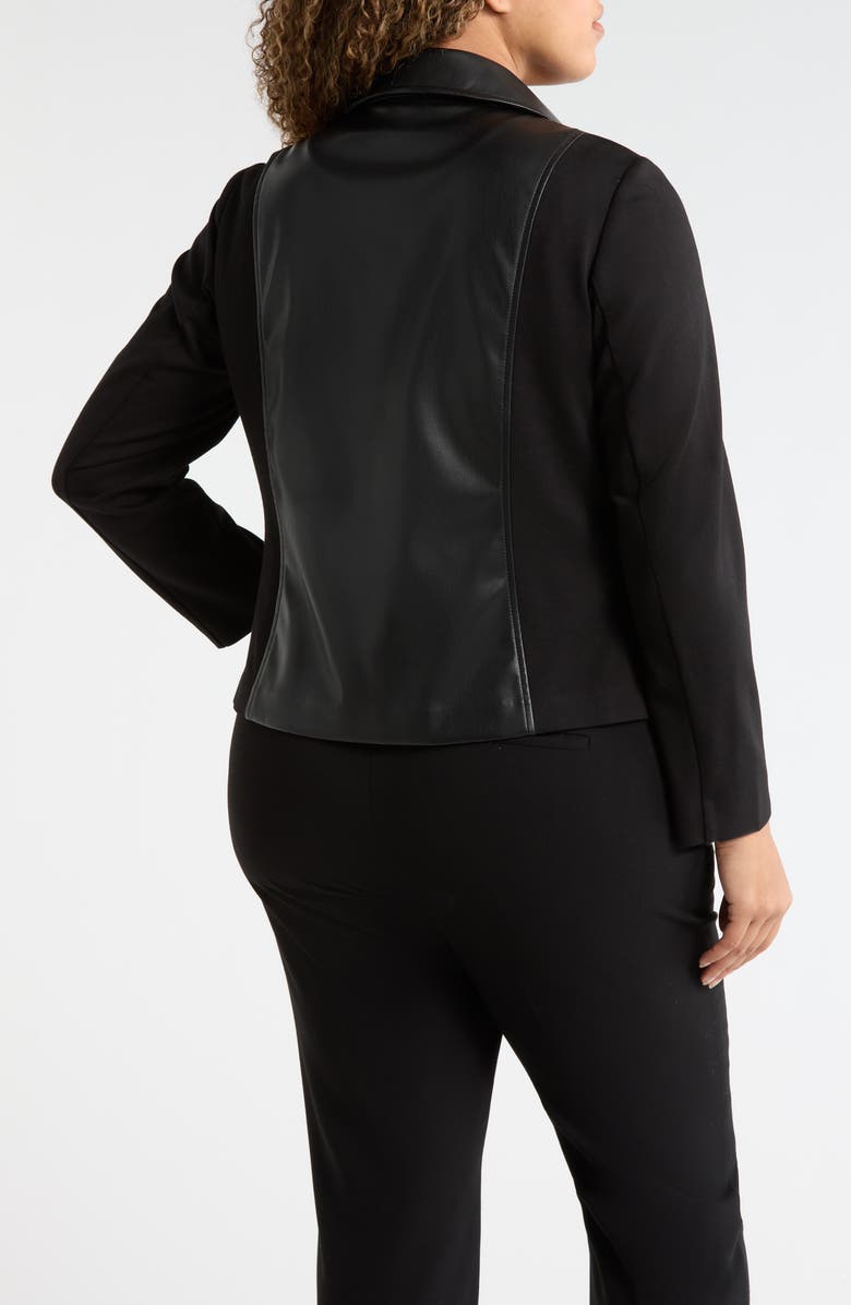 AK ANNE KLEIN Quilted Faux Leather Moto Jacket, Alternate, color,