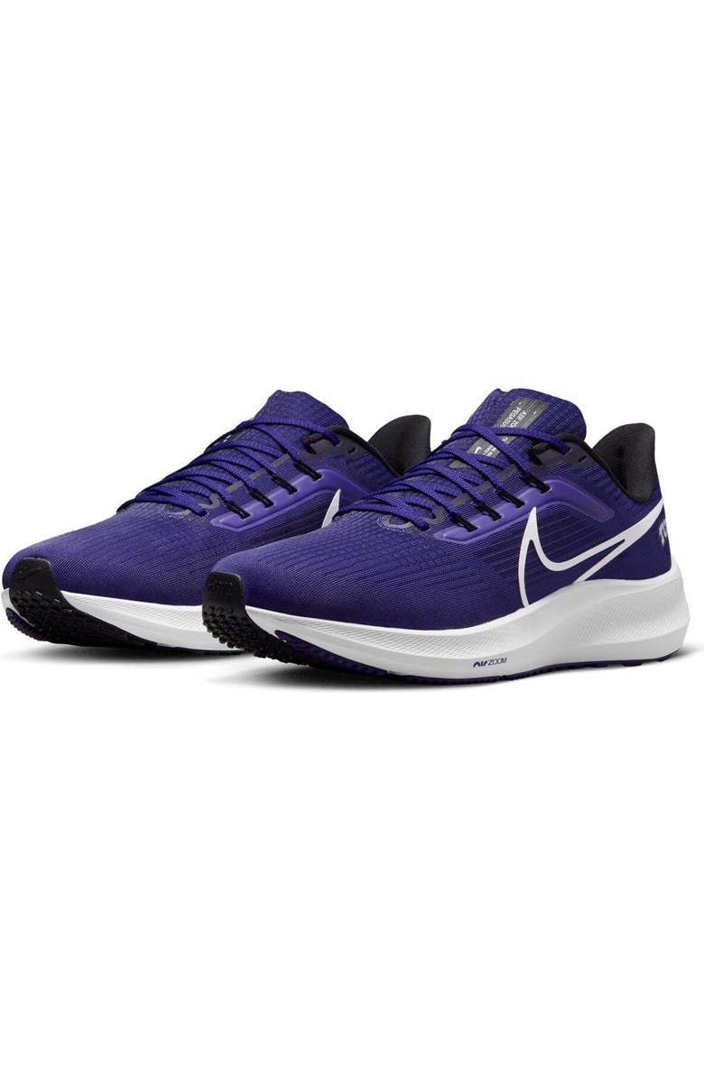 Nike Unisex Nike Purple TCU Horned Frogs Zoom Pegasus 39 Running Shoe, Alternate, color,