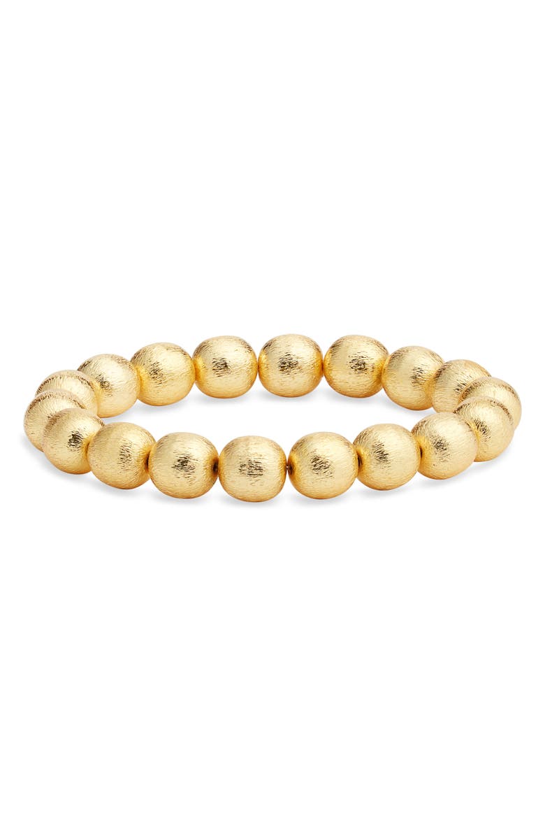Kiara by Ki-ele Angela Beaded Stretch Bracelet, Main, color, Gold