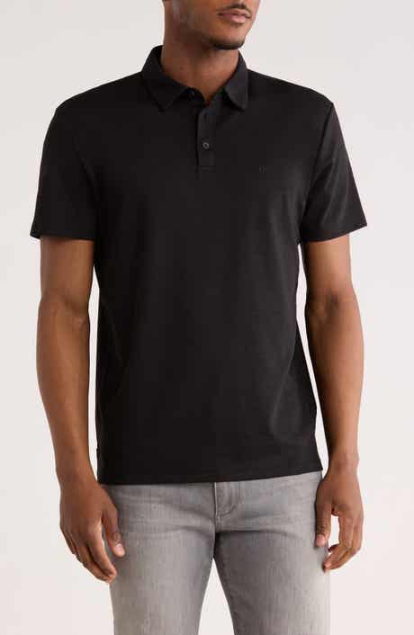 Calvin Klein Classic Fit Embroidered Slub Knit Polo