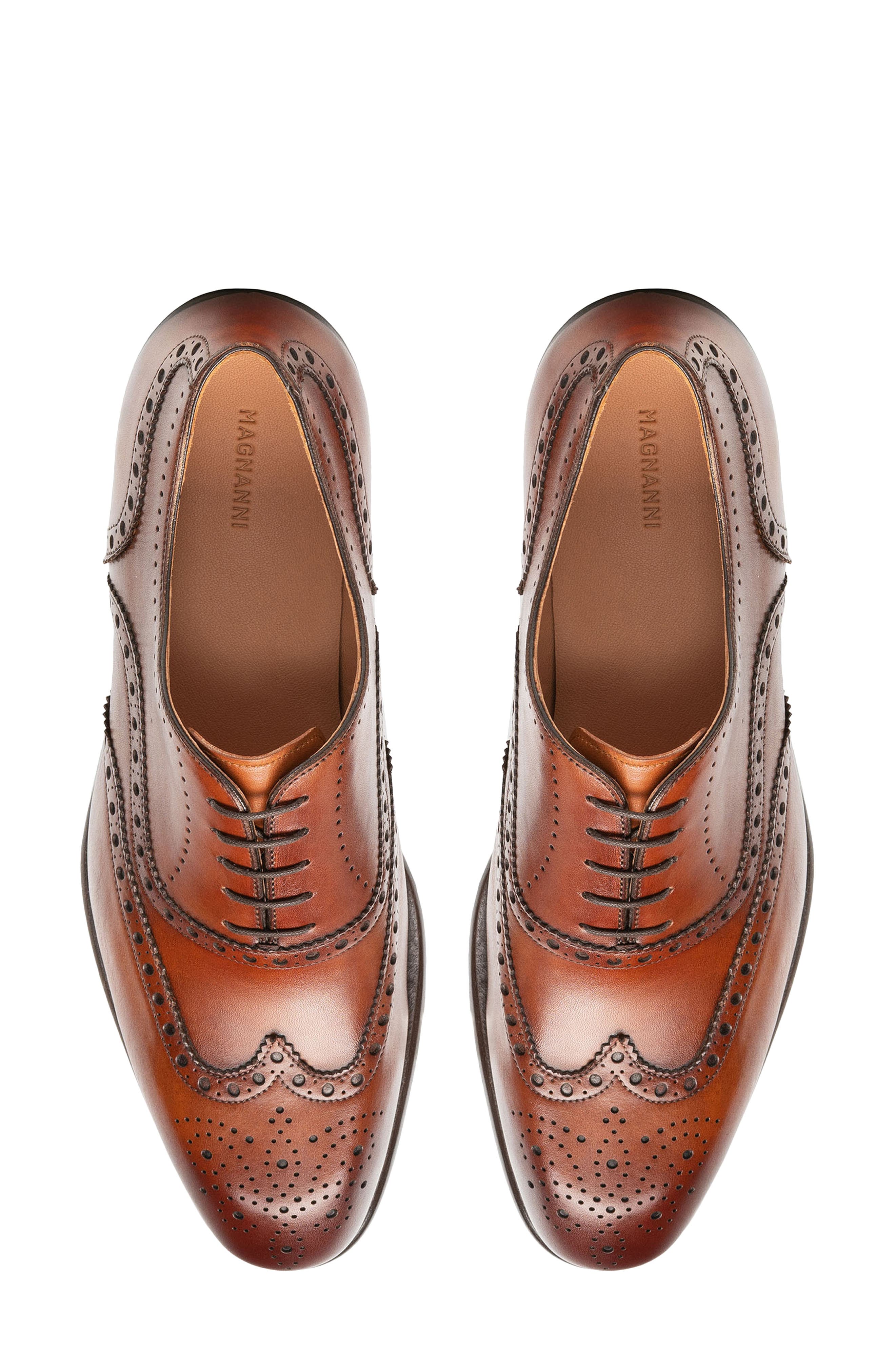 Magnanni Adriana Wingtip Oxford, Alternate, color, Cognac