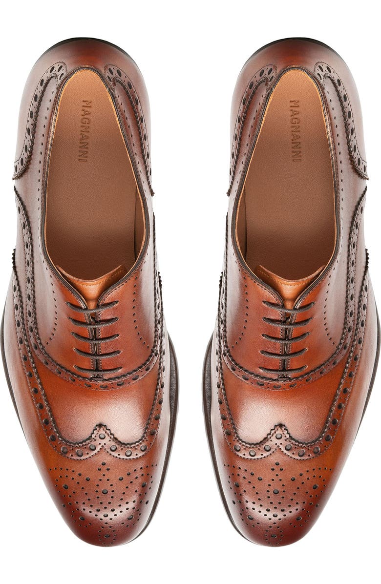 Magnanni Adriana Wingtip Oxford, Alternate, color, Cognac