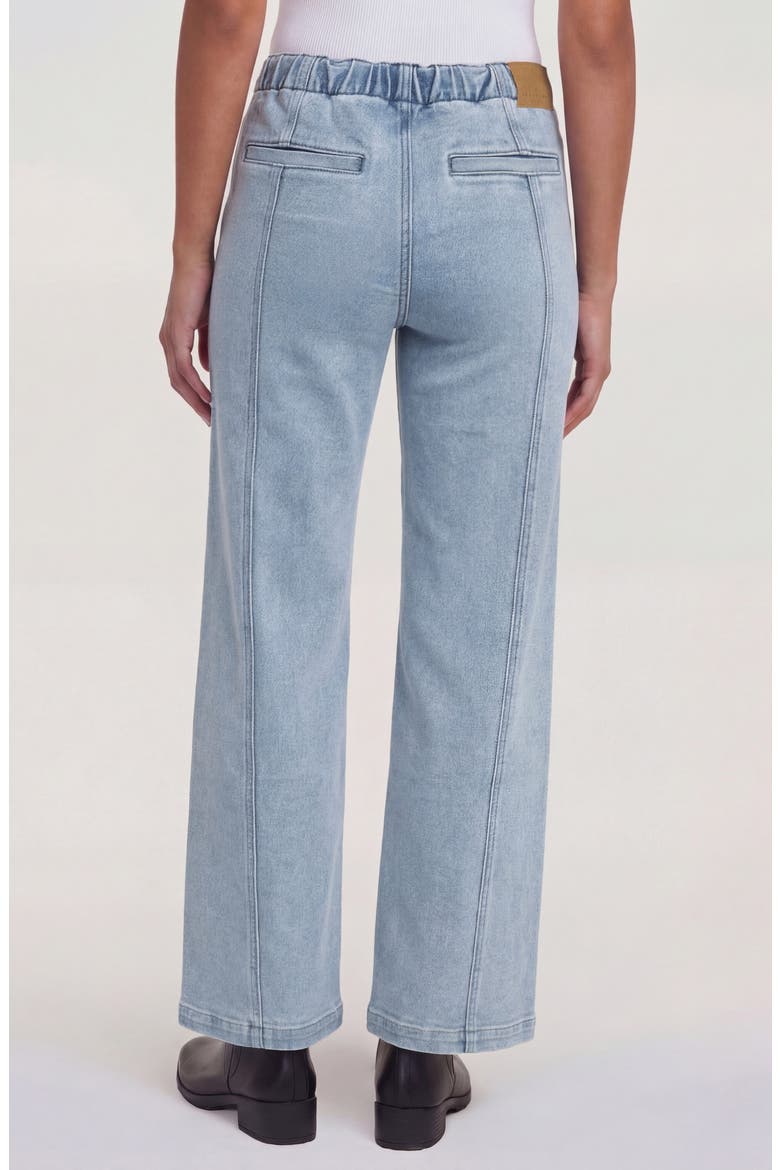 Ekara Drawstring Waist Slim Wide Leg Jeans, Alternate, color, PALE BLEACH LIGHT