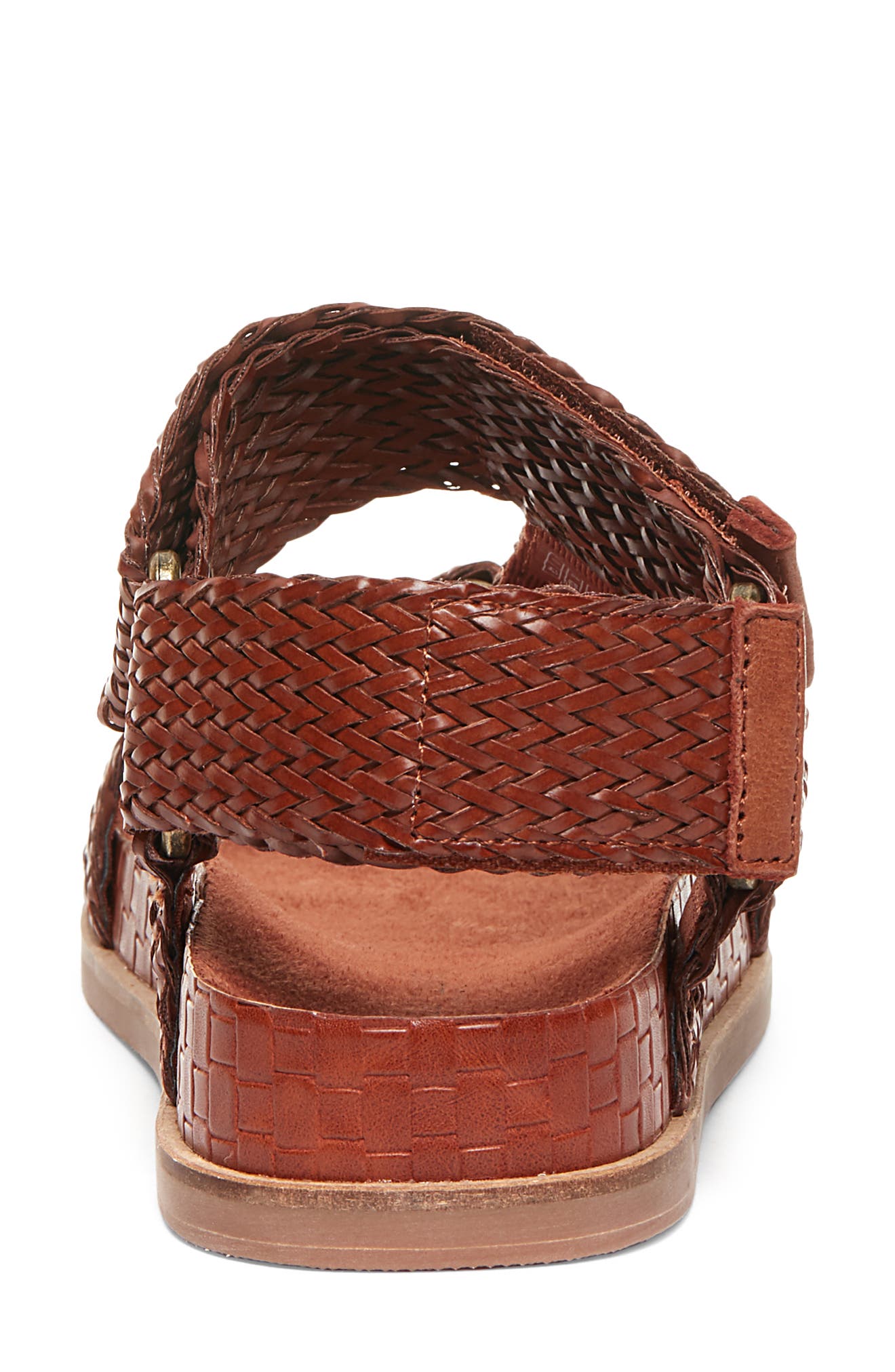 Spark Woven Sandal, Alternate, color, COGNAC LEATHER
