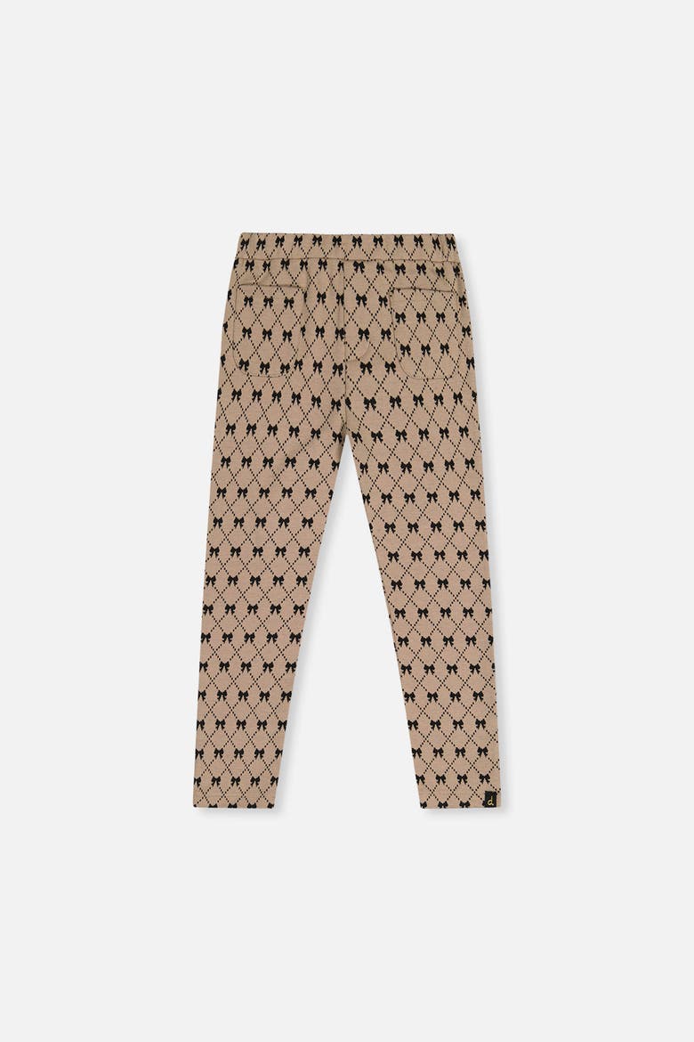 Bow Tie Jacquard Elastic Waist Treggings, Main, color, Beige Printed Bow Ties