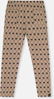 Deux par Deux Bow Tie Jacquard Elastic Waist Treggings