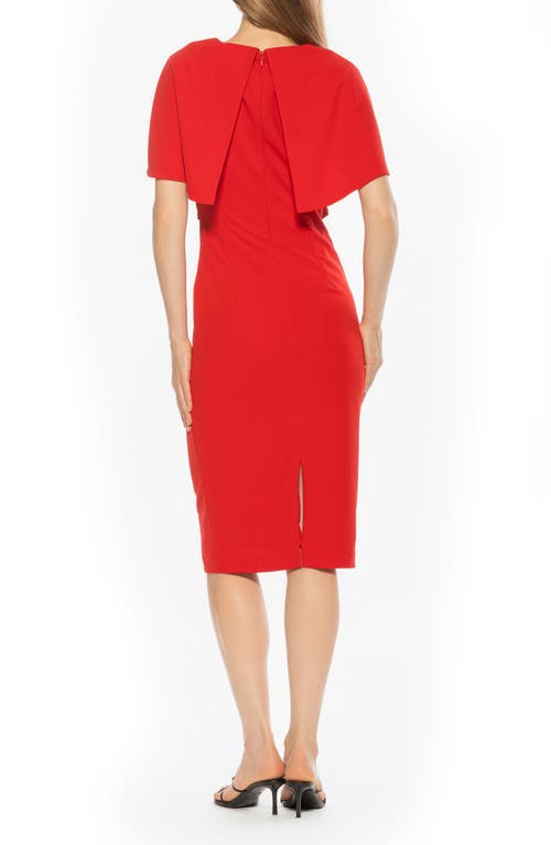 Alexia Admor Noor Wrap Bodice Midi Sheath Dress In Red