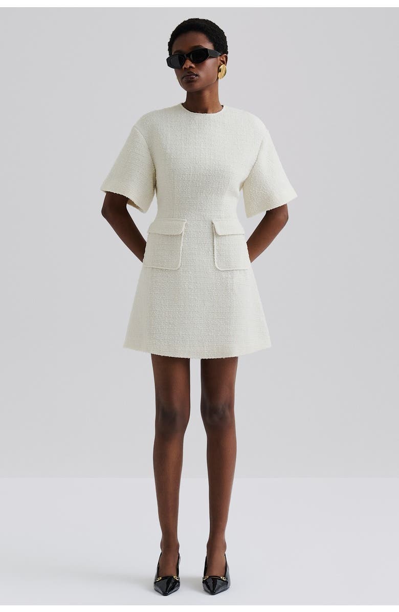 Malina Rayna Boucle Short Sleeve Mini Dress, Main, color, Vanilla