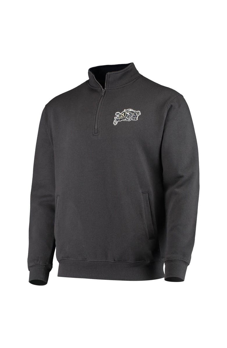 COLOSSEUM Men's Colosseum Charcoal Navy Midshipmen Tortugas Logo Quarter-Zip Jacket, Alternate, color,