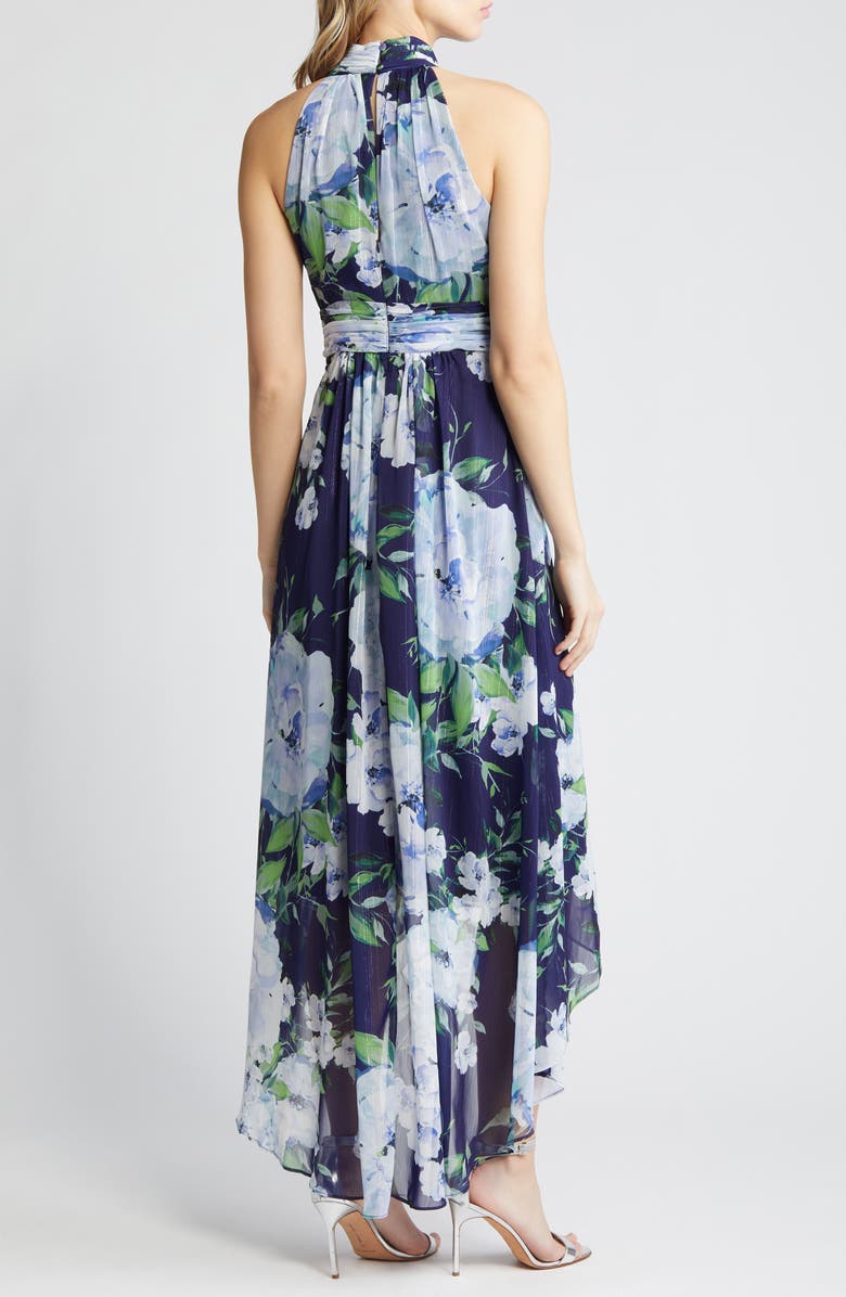 Eliza J Floral Chiffon High-Low Midi Dress, Alternate, color,