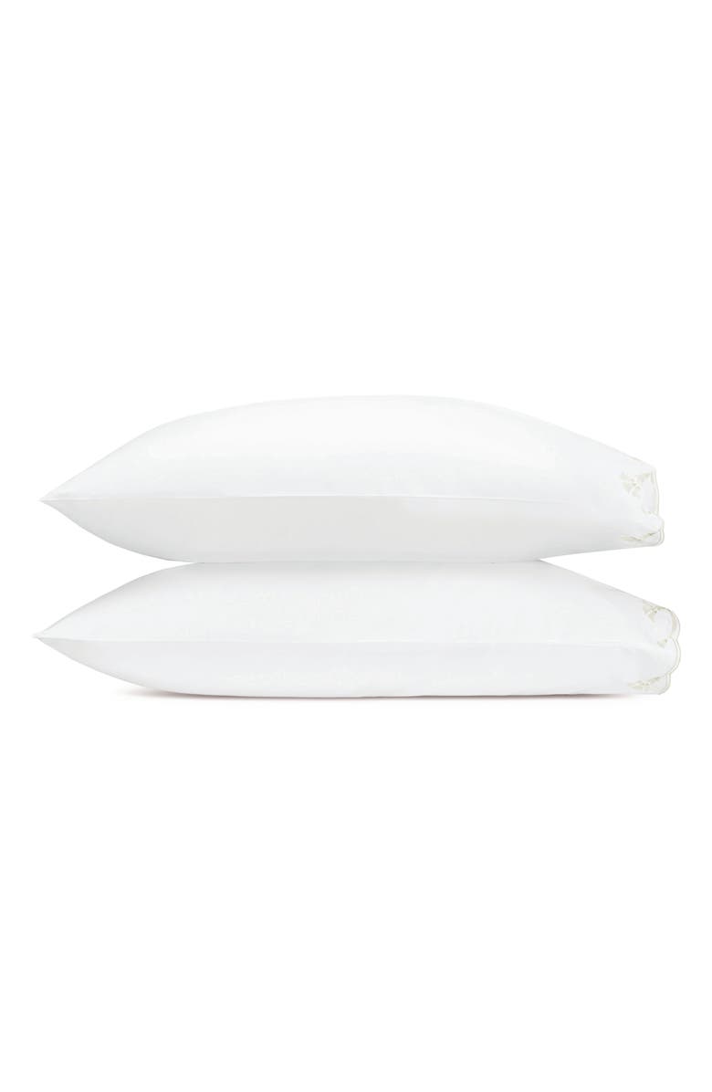 Matouk Marcella Set of 2 600 Thread Count Egyptian Cotton Pillowcases, Main, color, Bone