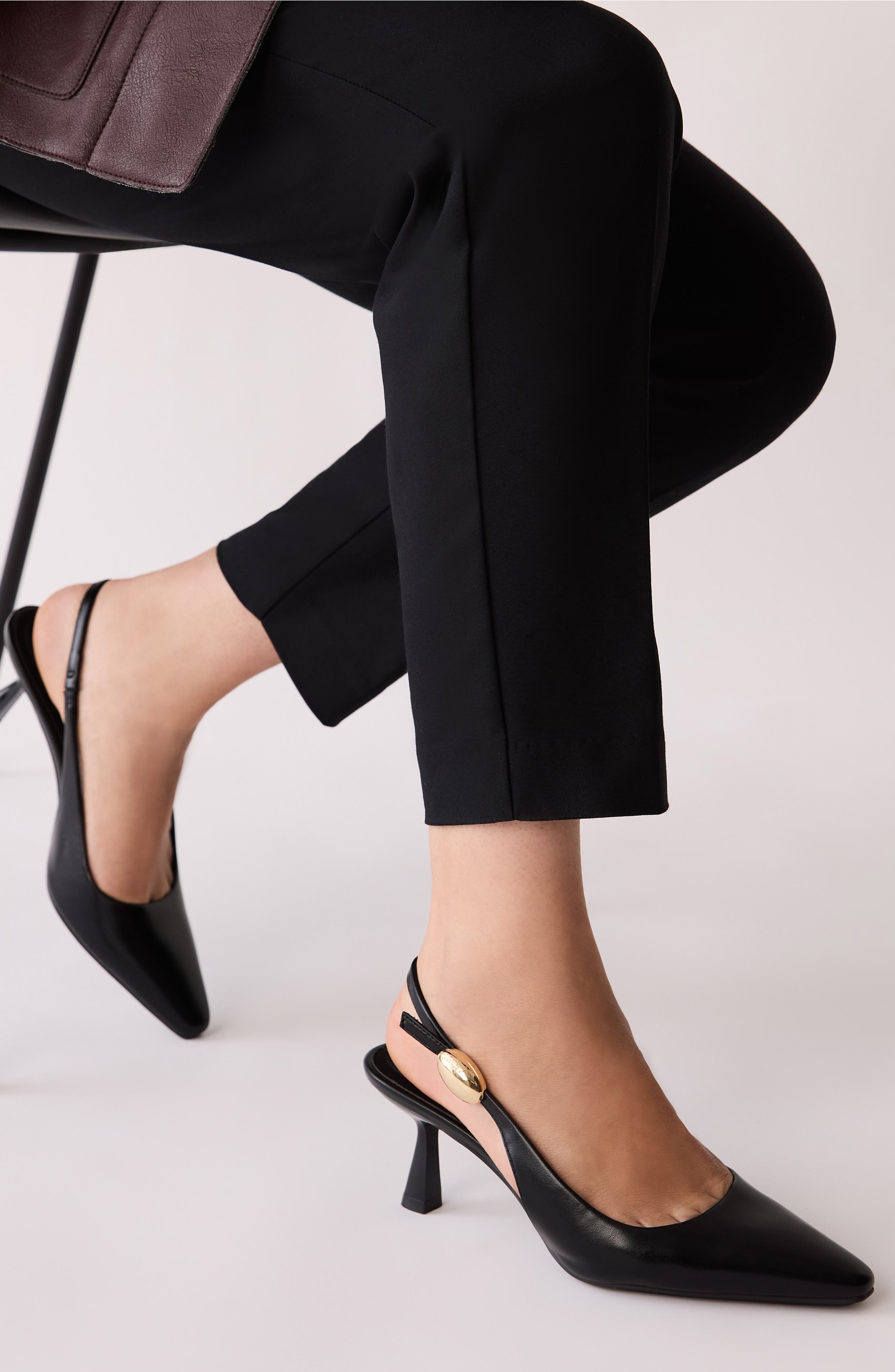 Anne Klein Cynthia Slingback Pump, Alternate, color, Black Smooth