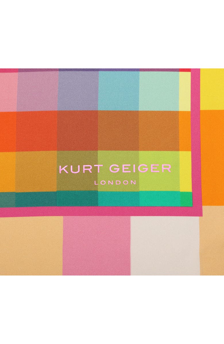 Kurt Geiger London Rainbow Check Square Silk Scarf, Alternate, color,