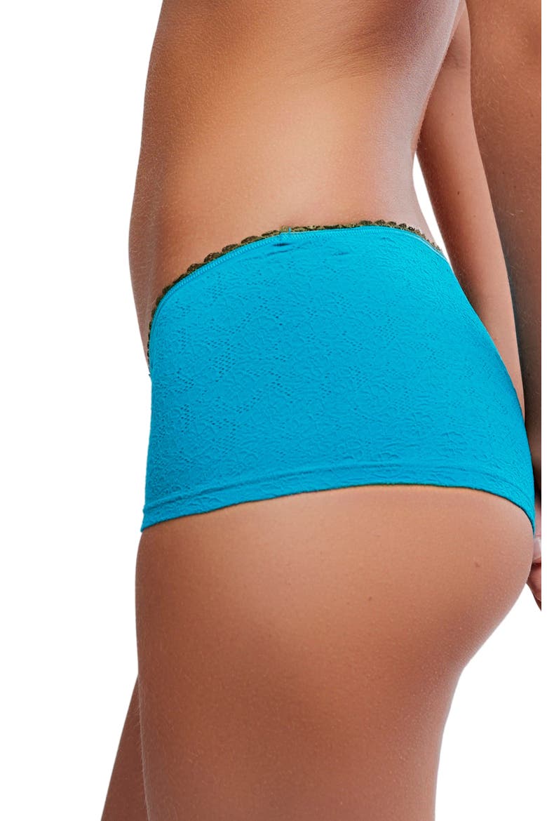 Intimately FP Sweet Point Seamless Low Rise Hipster Panties, Alternate, color, LARGO TEAL COMBO