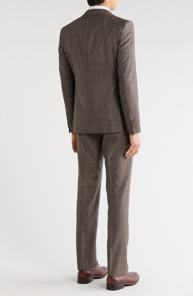 John Varvatos Star USA Plaid Wool Blend Suit, Alternate, color, Brown