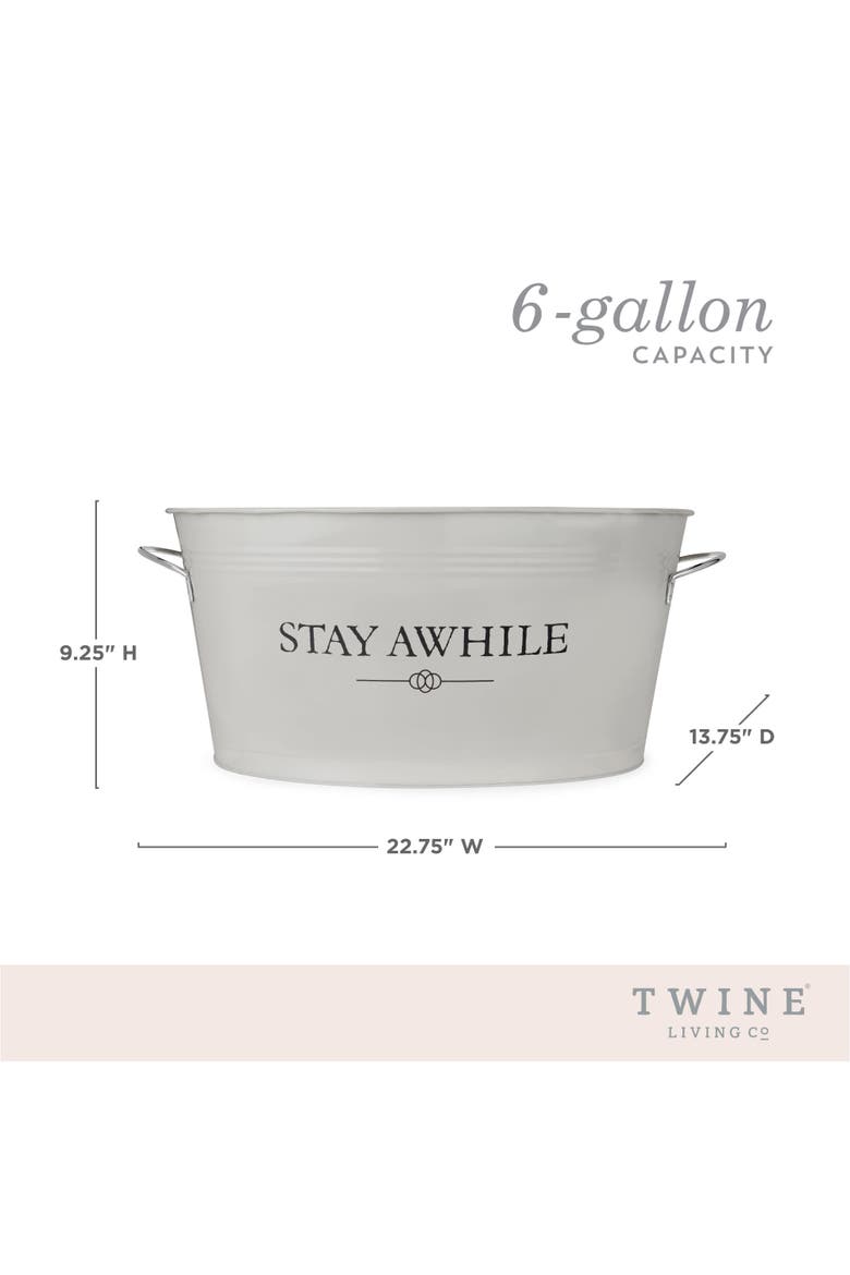 Stay Awhile Metal Beverage Tub, Alternate, color, Grey