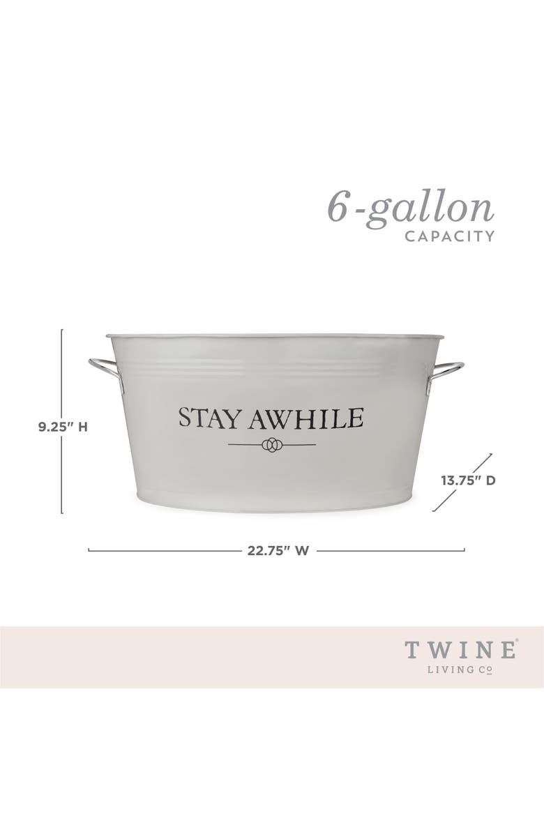 TWINE Stay Awhile Metal Beverage Tub, Alternate, color, Grey