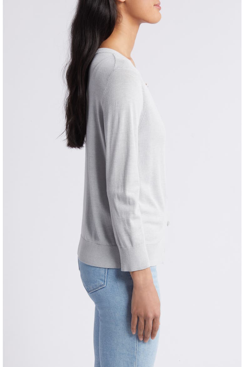 Crewneck Cardigan, Alternate, color, GREY HEATHER