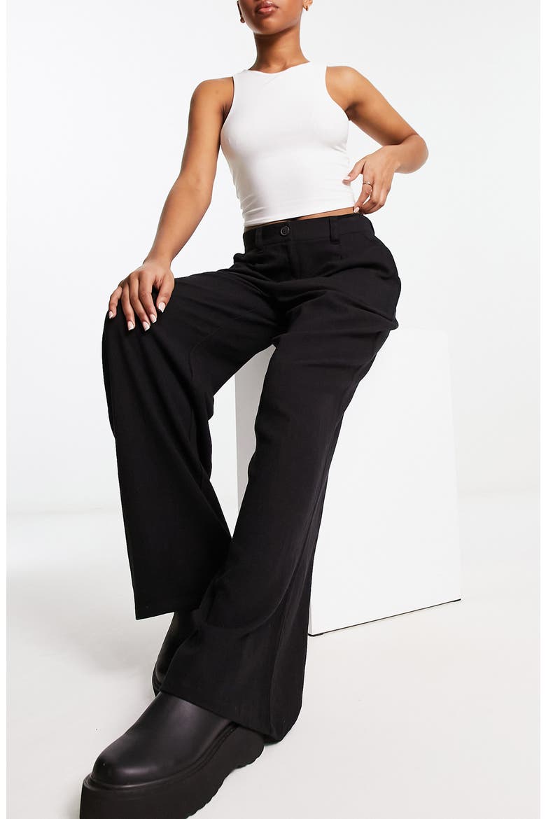 Wide Leg Dad Trousers, Alternate, color, BLACK