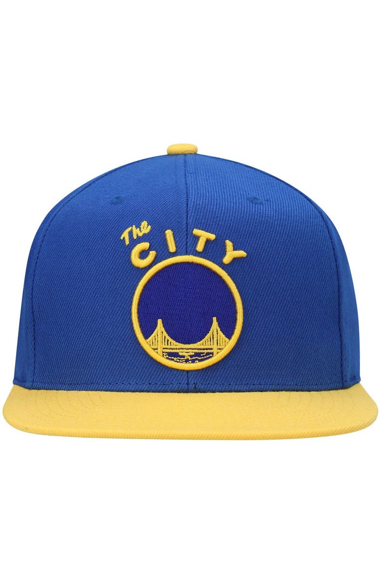 Mitchell & Ness Men's Mitchell & Ness Royal/Gold Golden State Warriors Hardwood Classics Snapback Hat, Alternate, color, Royal