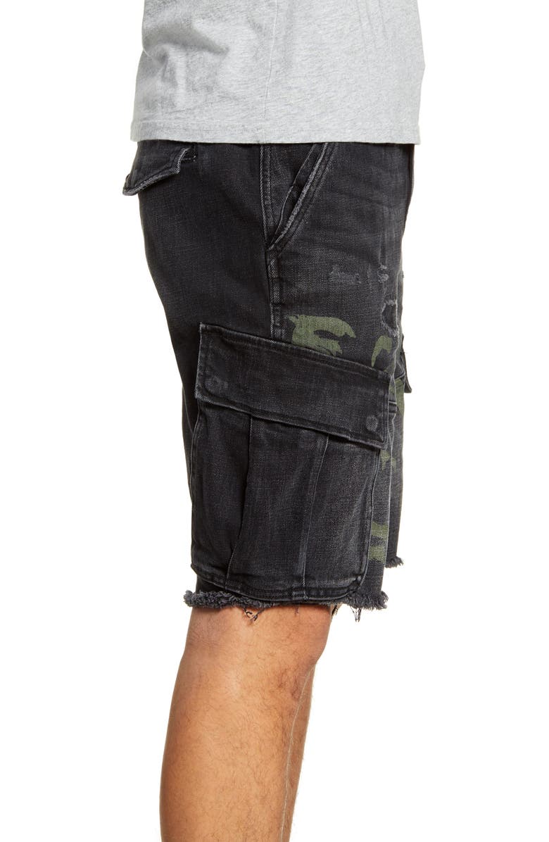 Hudson Jeans Cut Off Denim Cargo Shorts, Alternate, color,