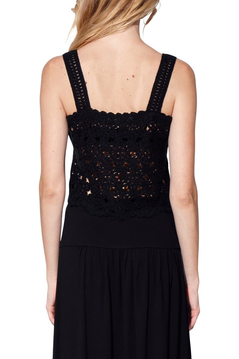 Beverly Crochet Tank, Alternate, color, BLACK