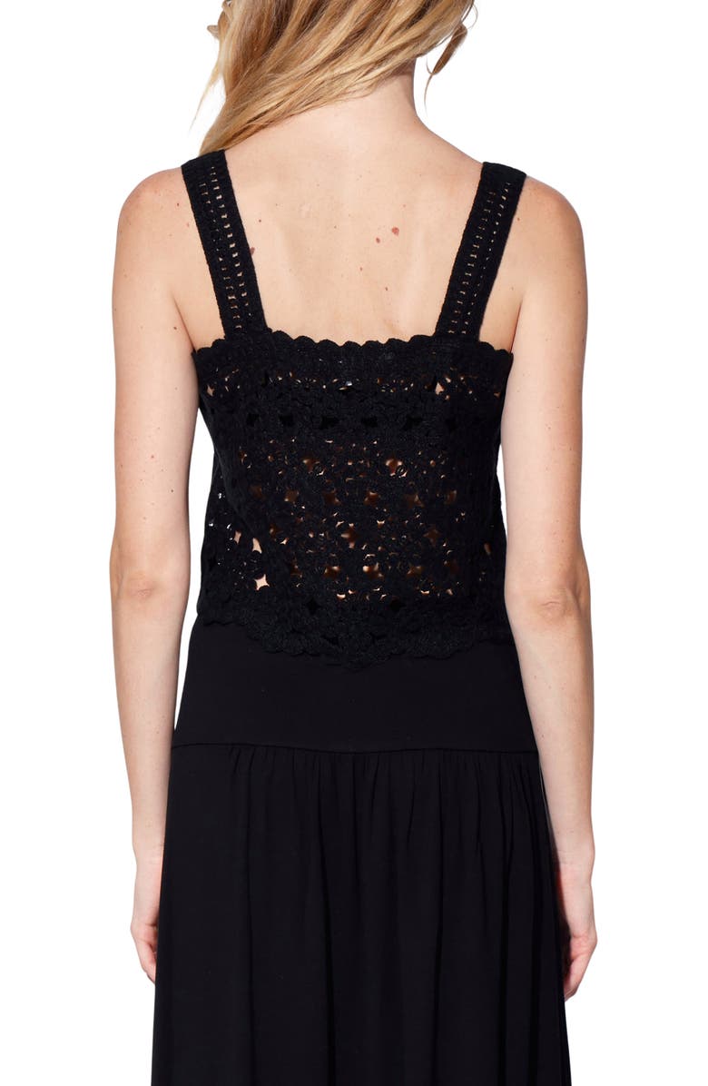 Walter Baker Beverly Crochet Tank, Alternate, color, Black