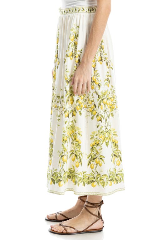 MAX STUDIO MAX STUDIO BORDER PRINT MAXI SKIRT 