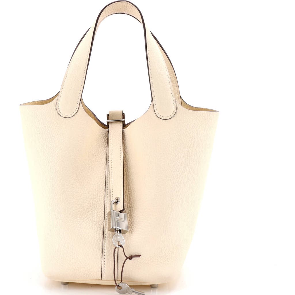 Pre-owned Hermes Hermes Picotin Lock Bag Clemence Pm In Brown