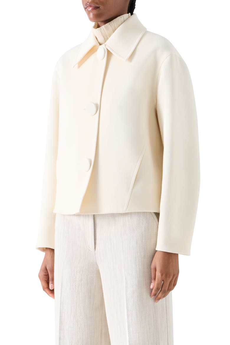 Felted Wool Short Jacket, Alternate, color, WINTER WHITE