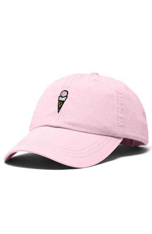 Dalix Double Scoop Embroidered Cap In Washed Pink