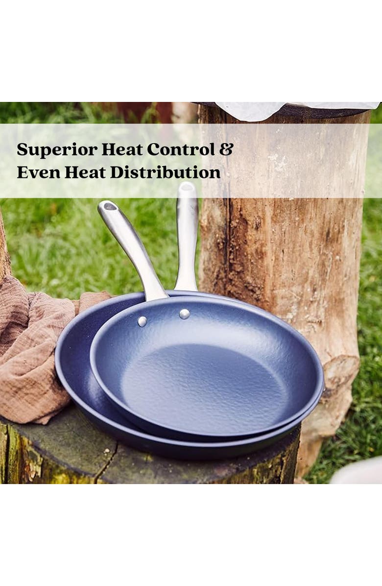 Alva Black Angus Carbon Steel Frying Pan, Alternate, color, Blue 11-Inch