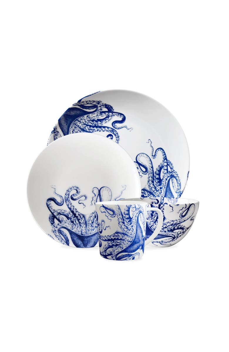 Caskata Lucy Coupe Dinner Plate - Porcelain - Set 4, Alternate, color, Blue