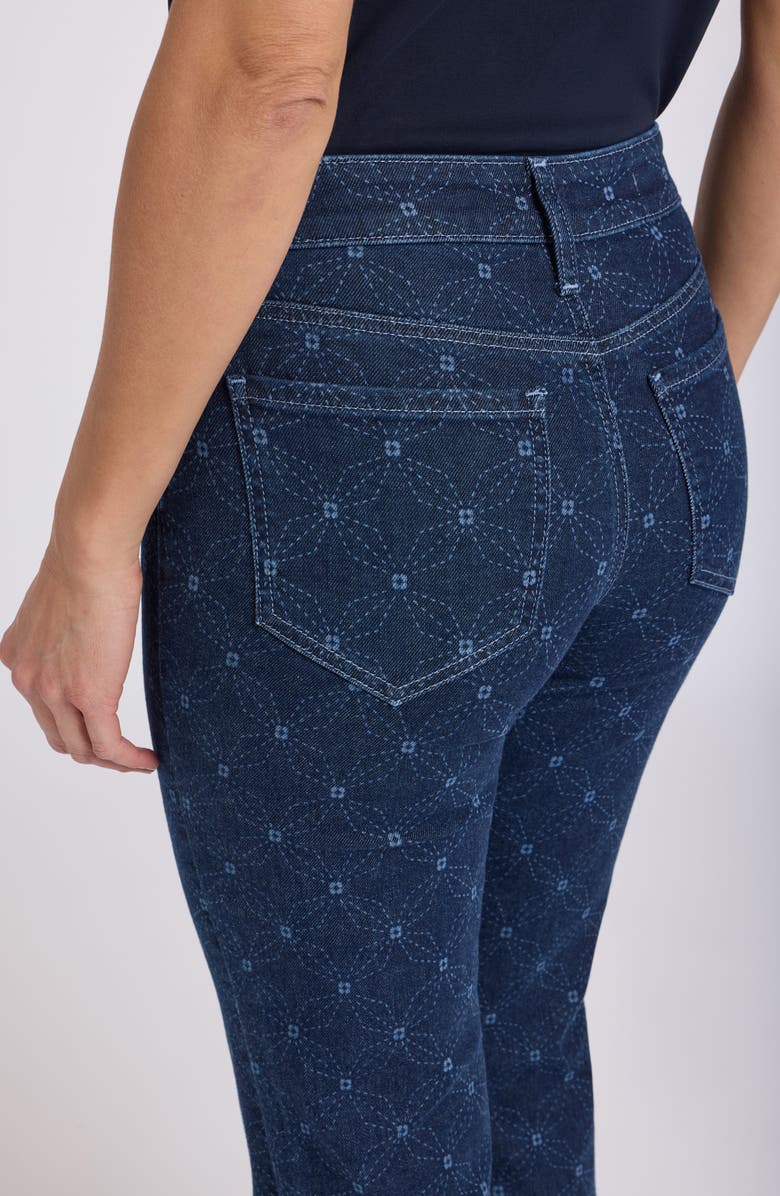 NYDJ Marilyn Ankle Straight Leg Jeans, Alternate, color, Geo Flower Print