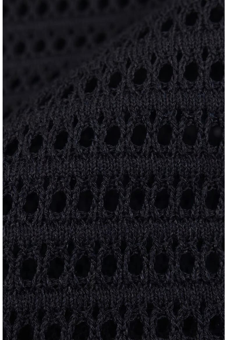 Sleeveless Eyelet Pattern Flared Hem Knit Dress, Alternate, color, Black
