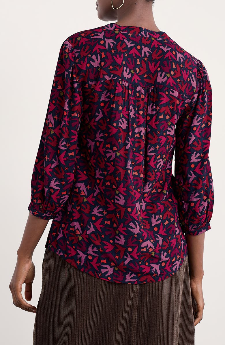 Seasalt Cornwall Willow Path Bird Print Popover Top, Alternate, color, Paper Birds Jam