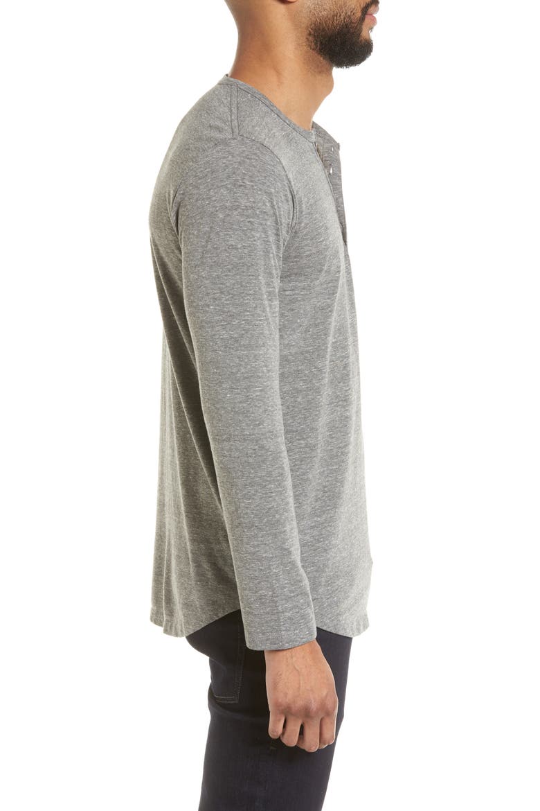 Scallop Henley, Alternate, color, HEATHER GREY