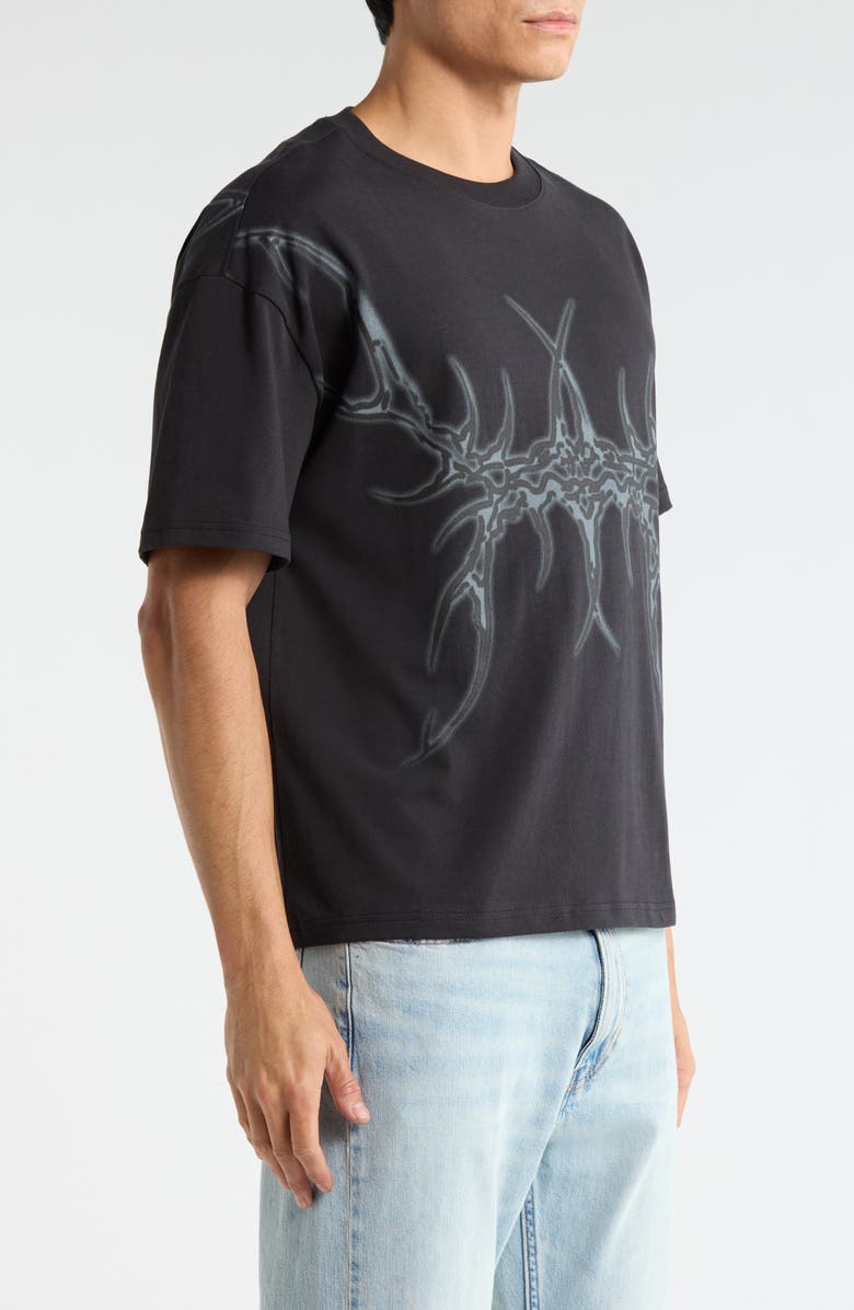 PacSun Metallic Cyber Cotton T-Shirt, Alternate, color, Black