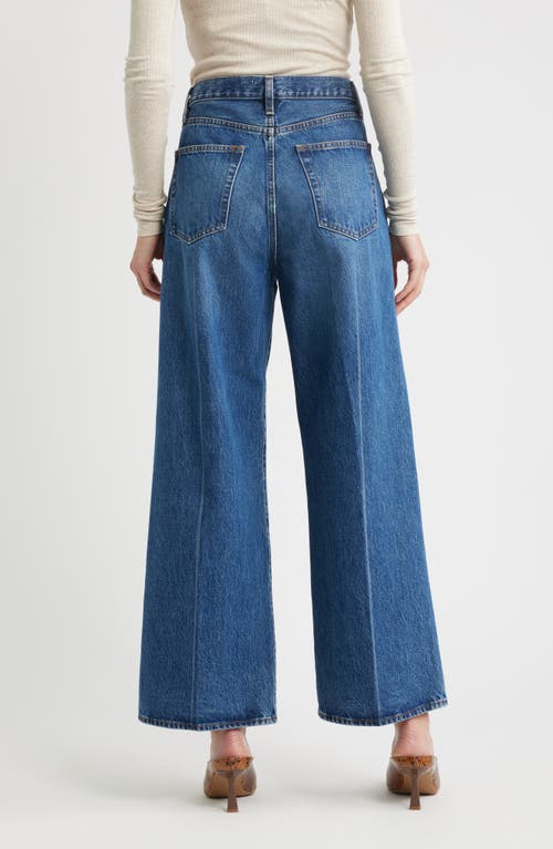 Frame The Pixie Collegiate Super High Waist Wide Leg Jeans In Blue