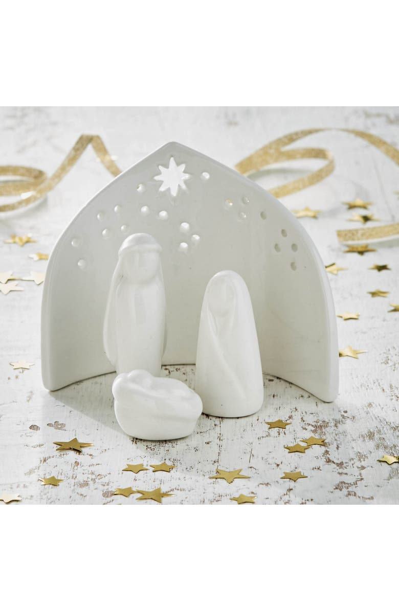 tag Ceramic Nativity Scene Decorative Holiday Christmas Decor, Alternate, color, White