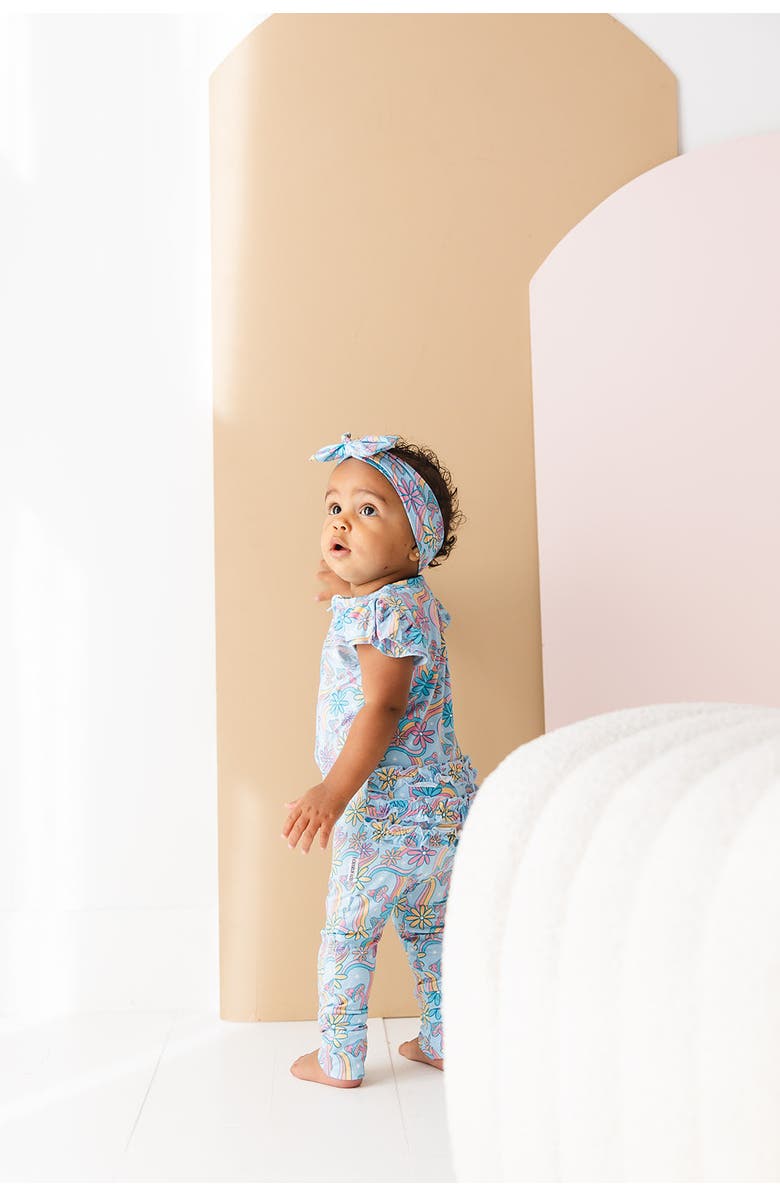 Charlie Lou Baby<sup>®</sup> Groovy Fall After All Flutter Sleeve Zip Romper, Alternate, color, 