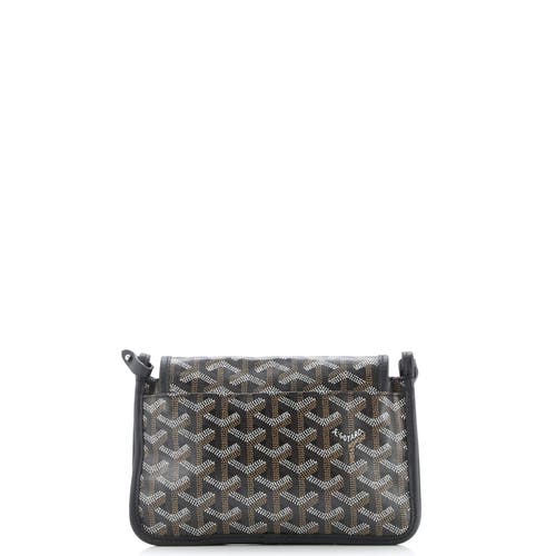 Pre-owned Goyard Goyard Plumet Clutch Wallet Coated Canvas In Black