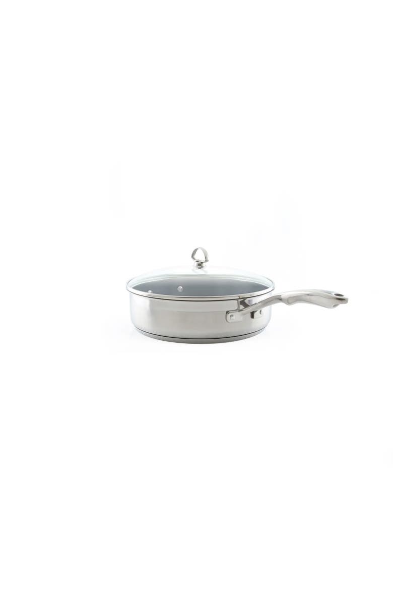 CHANTAL Induction 21 Saute Pan w/ Ceramic Coating & Glass Lid, 5 Quart, Alternate, color, Silver