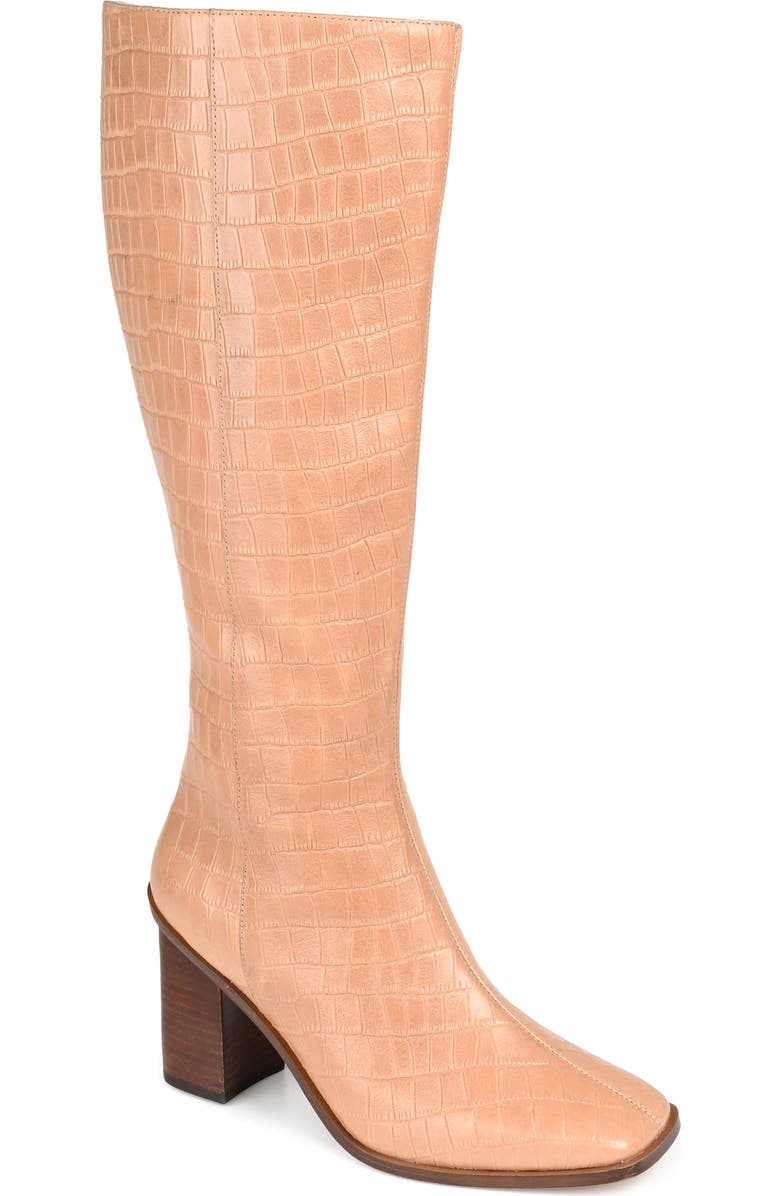 Journee Signature Tamori Leather Boot, Main, color, Tan