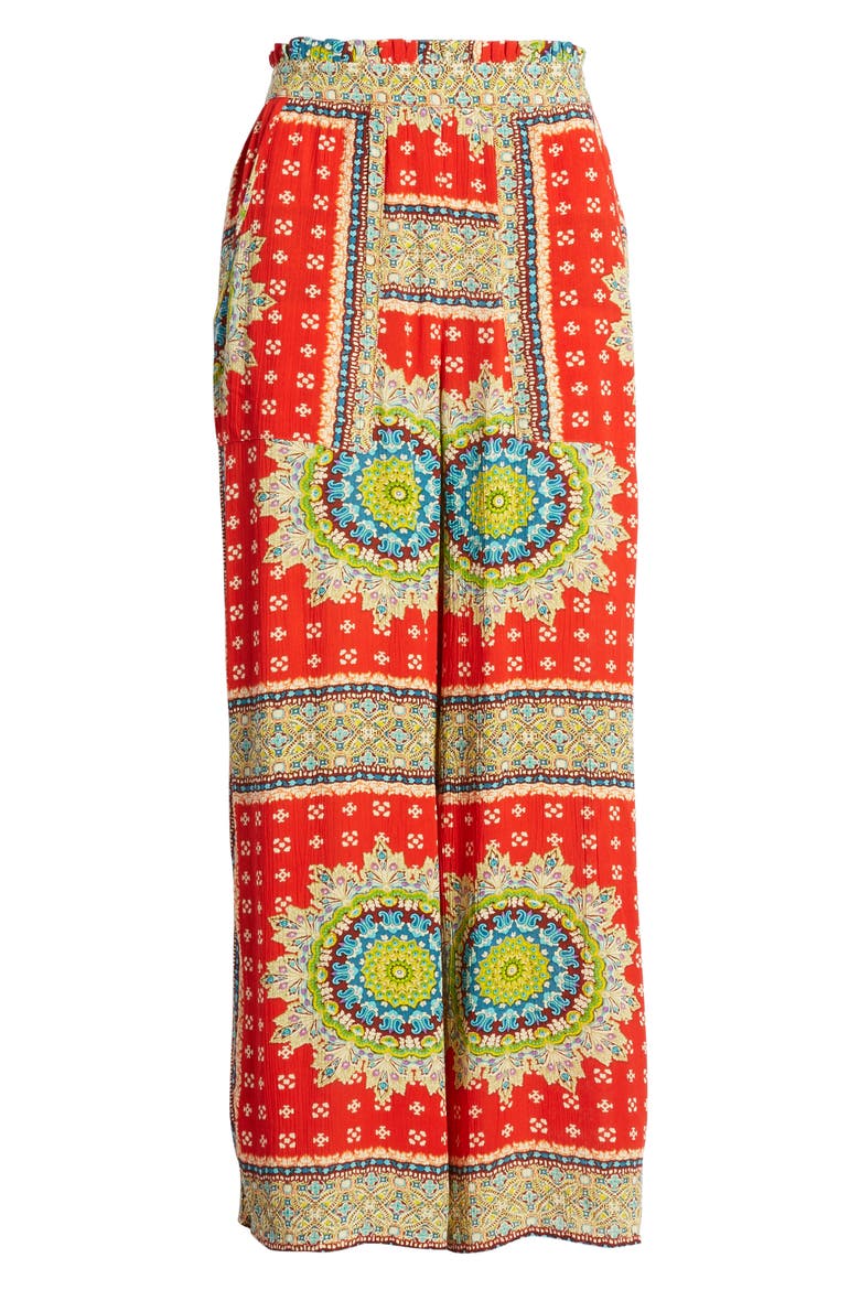 Angel Falls Pants, Alternate, color, RED/ BEIGE