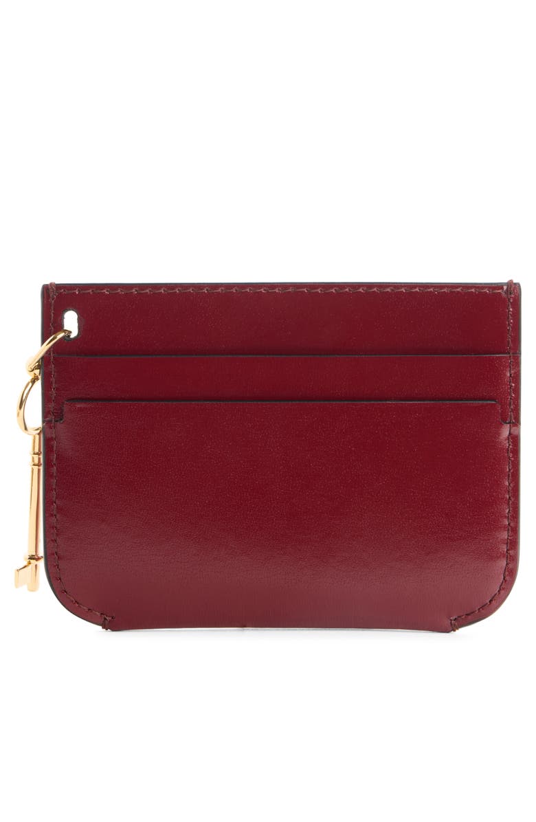 Givenchy Lucky Charms Leather Card Holder, Alternate, color, Aubergine