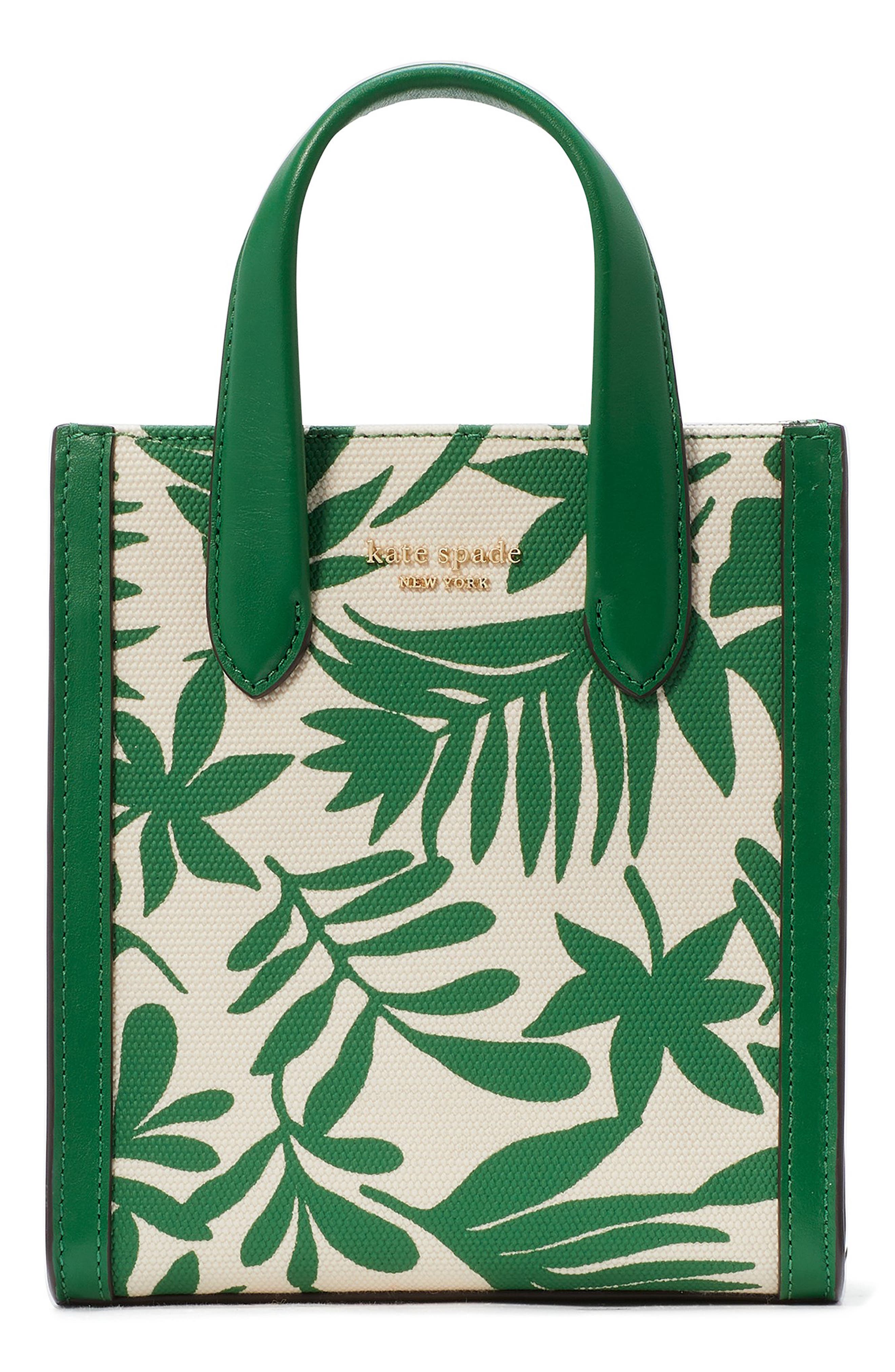 Kate Spade New York mini manhattan foliage print tote, Main, color, 
